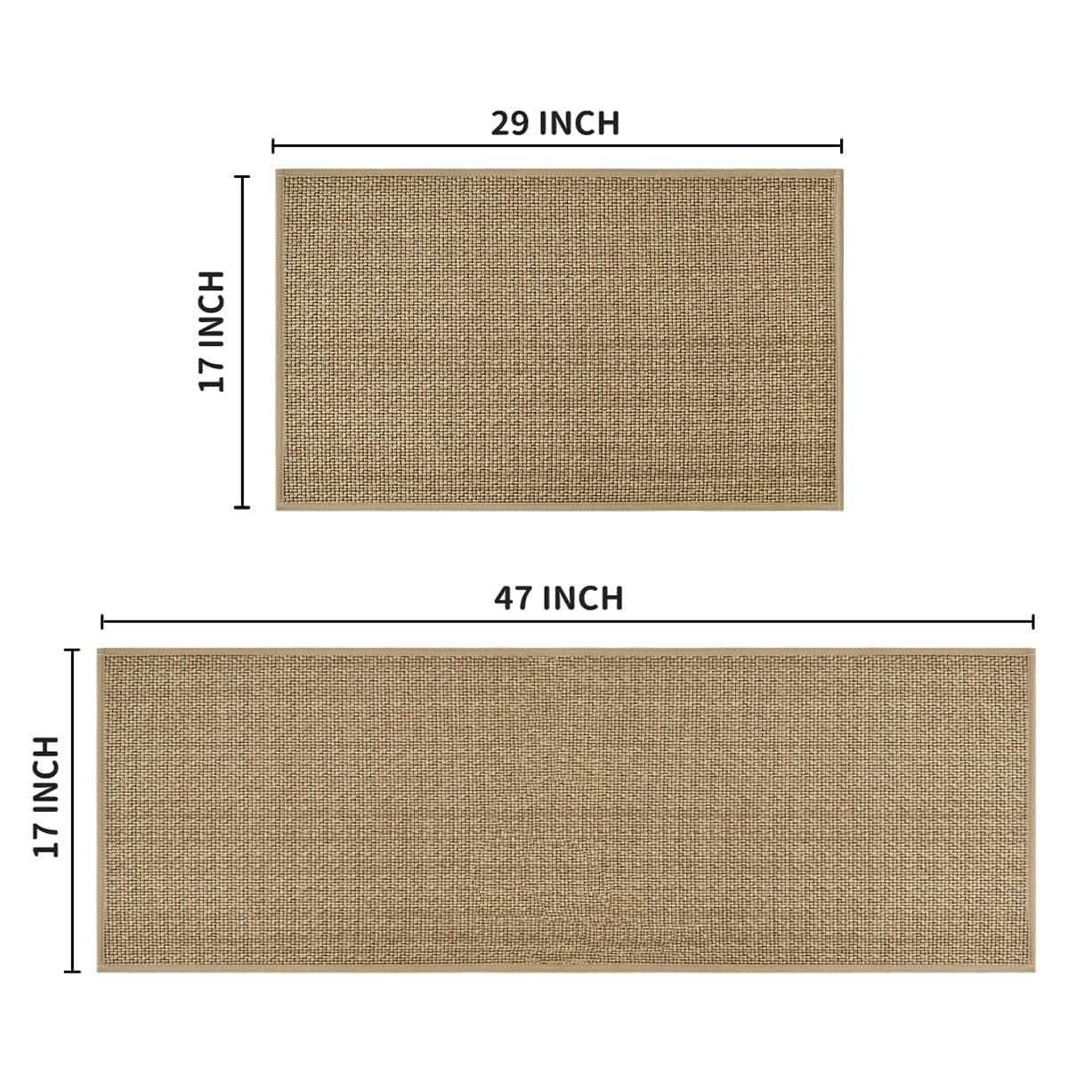 Washable Non Slip Kitchen Rugs and Mats Set of 2, Rubber Backing Absorbent Kitchen Mats for Floor Front of Sink