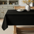 Linen Textured Rectangle Tablecloth 60 x 120 Inch Natural Black
