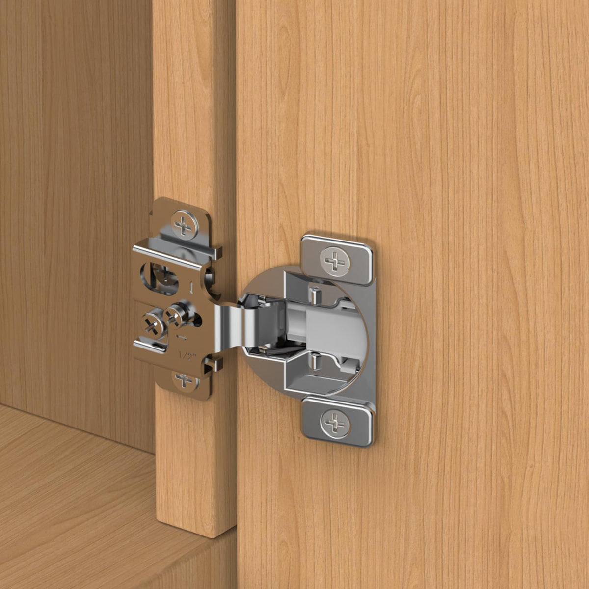 50 Pack Face Frame Cabinet Hinges, 1/2" Overlay, Soft Close, 105°