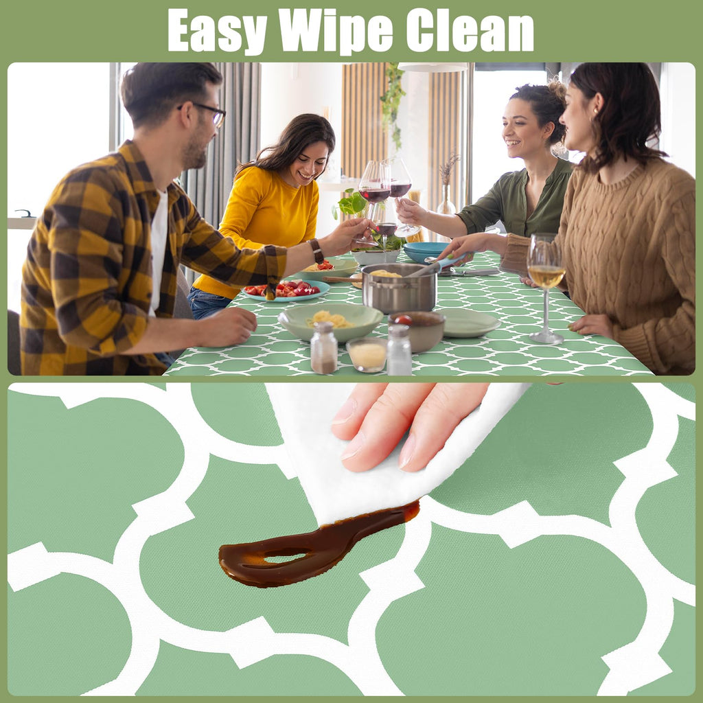Picnic Fitted Table Cover, 8 Foot Flannel Backed Vinyl Tablecloth
