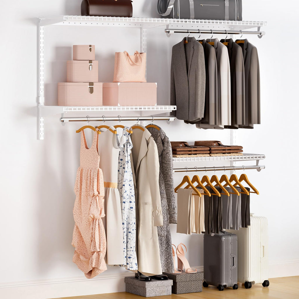Sturdy Closet Organizer System: 4.4 Ft. Custom Metal Wire Shelving