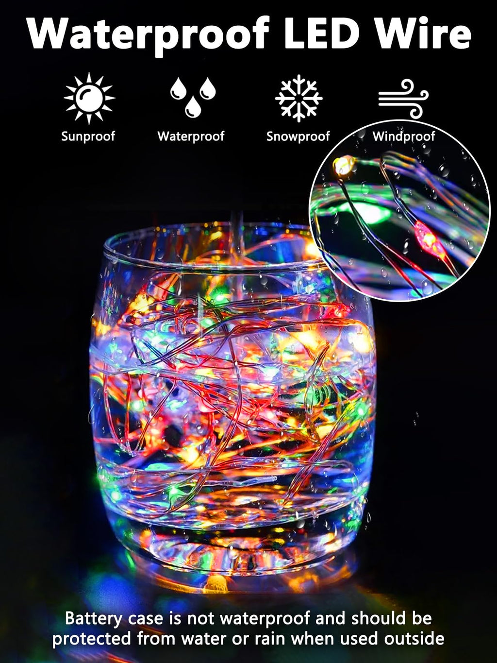 4 Pack Fairy Lights Battery Powered with Remote Twinkle Lights Multicolor