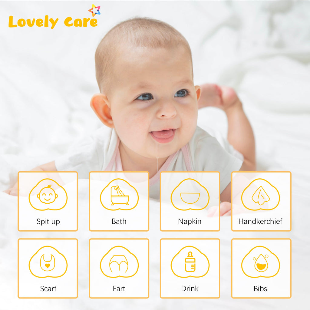 12 Pack Muslin Burp Cloths 100% Cotton Muslin Cloths Large 20''x10'' Extra Soft and Absorbent Baby Burping Cloth