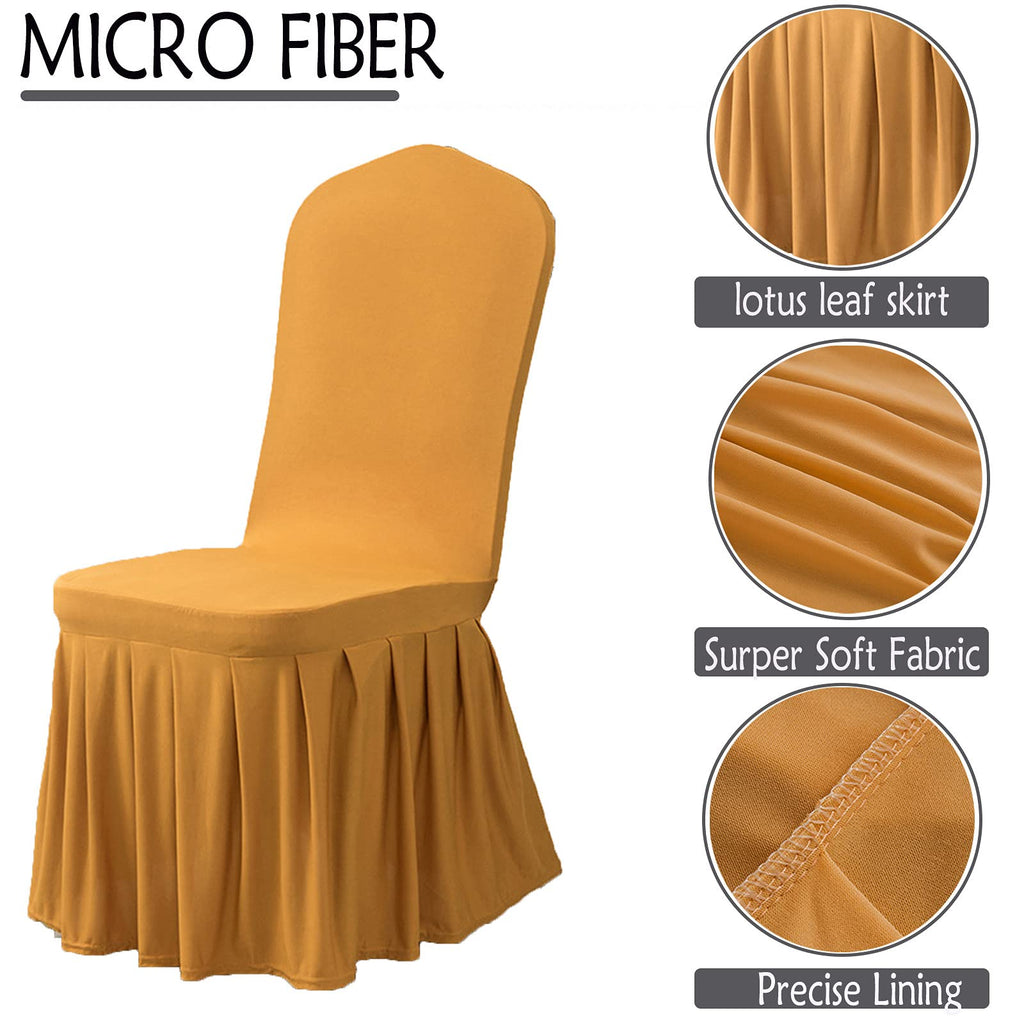 Dining Room Chair Covers Set of 2, Stretch Parsons Slipcovers with Skirt Super Fit Spandex Chair Seat Protector Cover