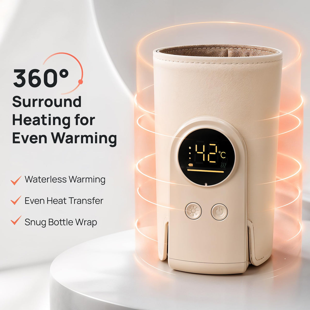 Portable Baby Bottle Warmer for Travel, Fast Heating, Rechargeable