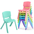 6Pcs Stackable School Chairs, Colorful Kids Plastic Chair for Toddlers with 11'' Seat, Kids Flexible Seating for