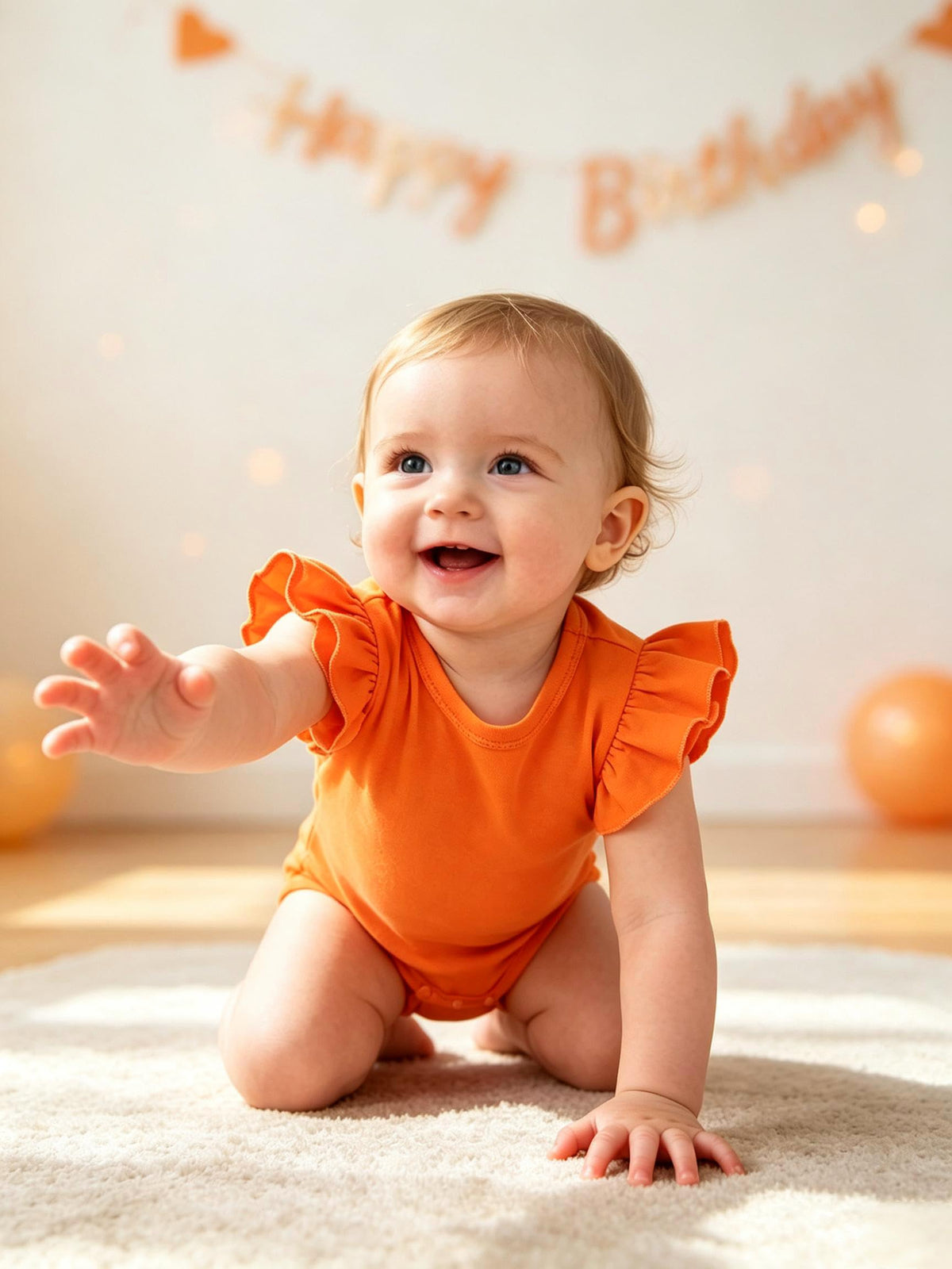 Infant Girl Ruffle Romper Baby Cotton Bodysuit