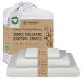 Organic Cotton Twin Sheet Set, Percale, Light Grey, 3-Piece