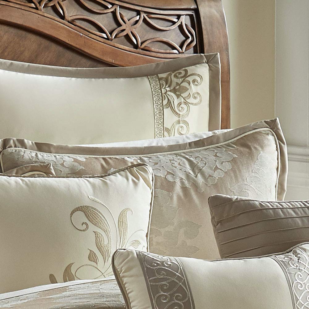 Hillcrest Comforter Bedding Set, King Size, Ivory Gold Traditional Décor, 10 Pieces