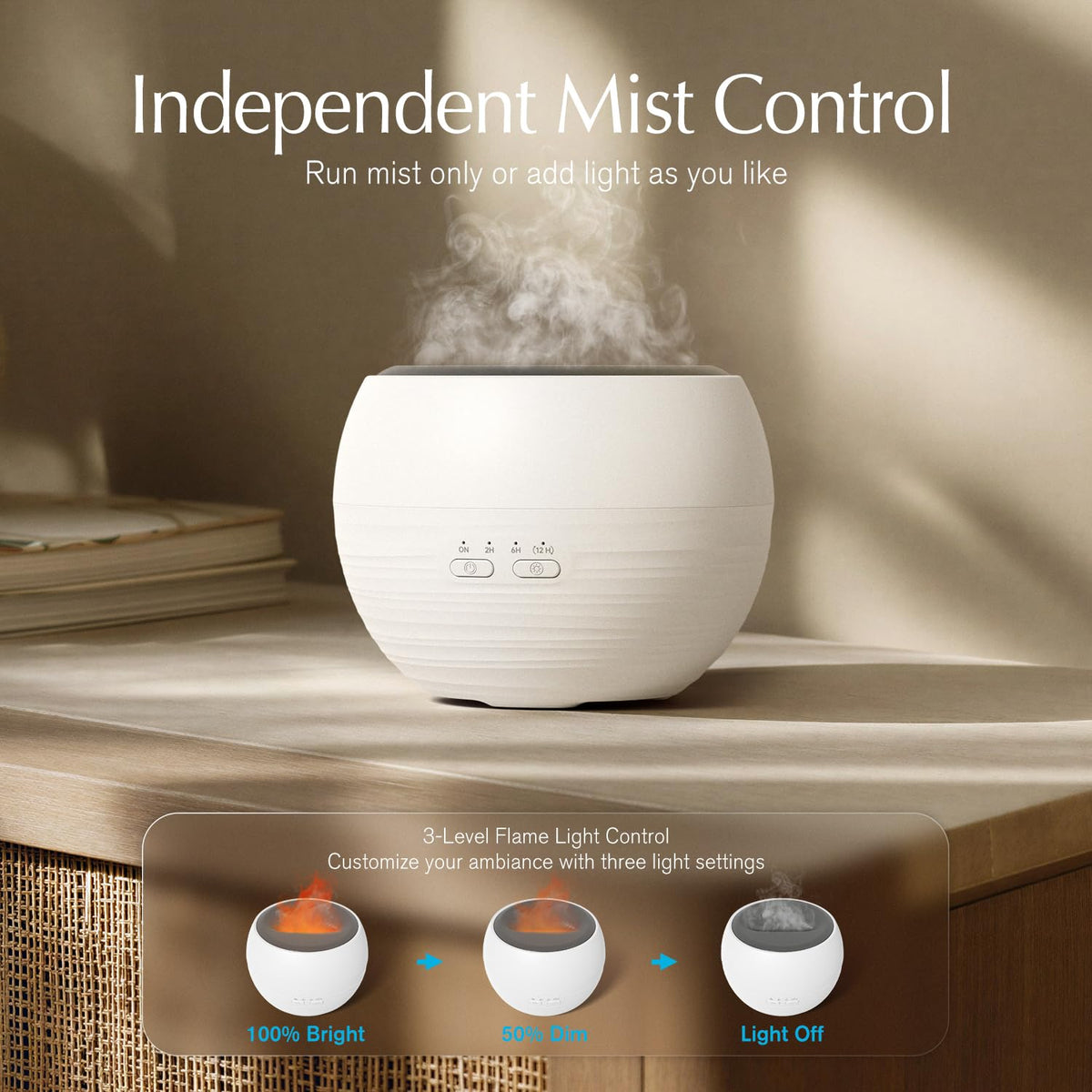 2 Pack Flame Essential Oil Diffuser, 260ml Fire Diffuser
