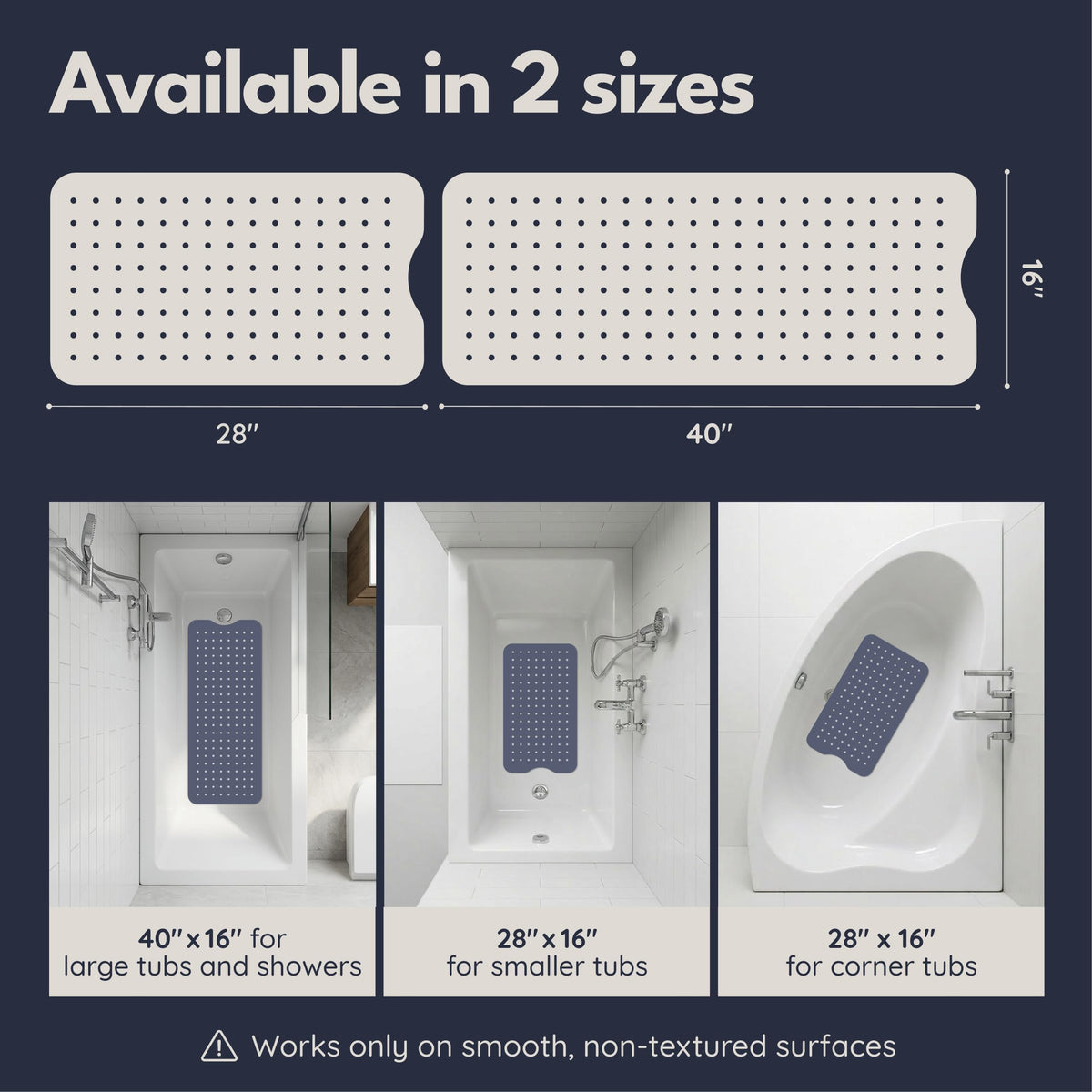 Bathtub Mat Non-Slip Kids 39.3 x 15.7 Baby Bath Mat Anti-Mold