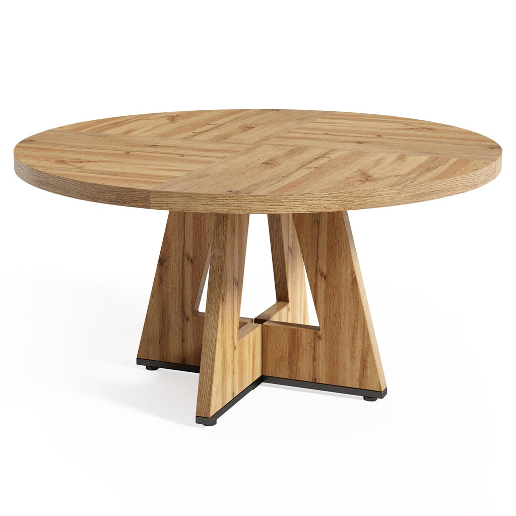 Inspired Saarinen Style Round Dining Table for 4-6 People, 47 Inches Dining Room Table with Wooden Pedestal Base, Modern Dinner Table, Circle