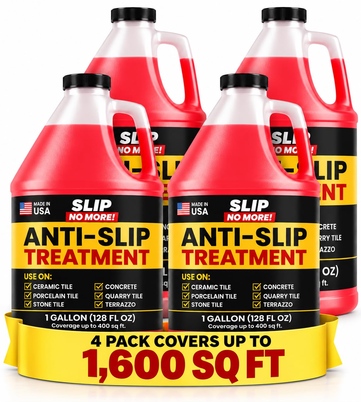 Anti Slip Tile Treatment (4 Gal) Non-Slip Floor Treatment for Grip on Stone, Porcelain & Ceramic. Indoor & Outdoor