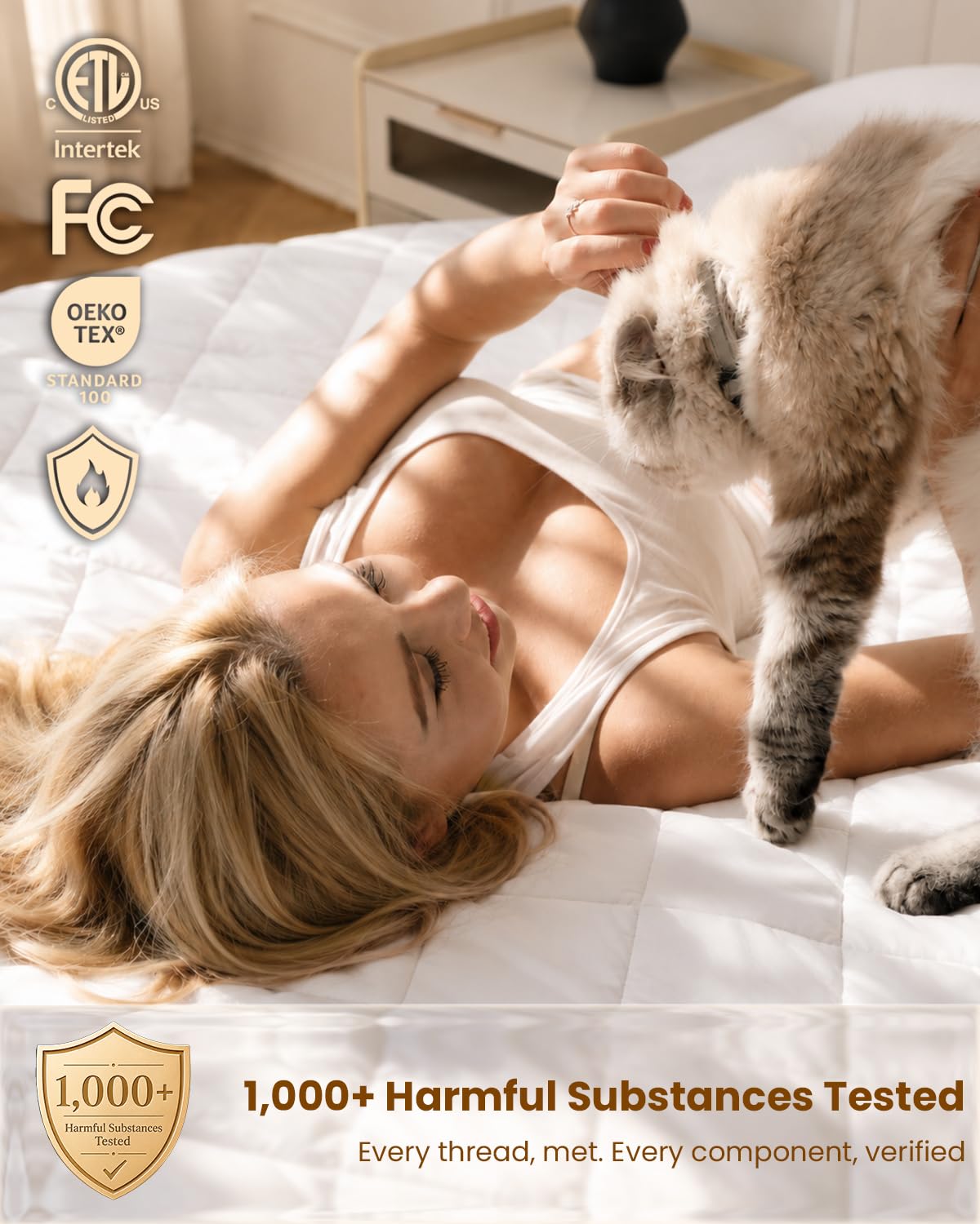 Heated Mattress Pad : Even Fast Heating 125.6°F Dual Control