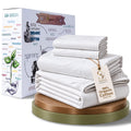 100% Organic Cotton Queen Sheets Set, Percale Snow White