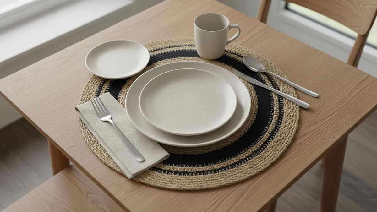 14" Round Woven Seagrass Charger Placemats - Circle Border
