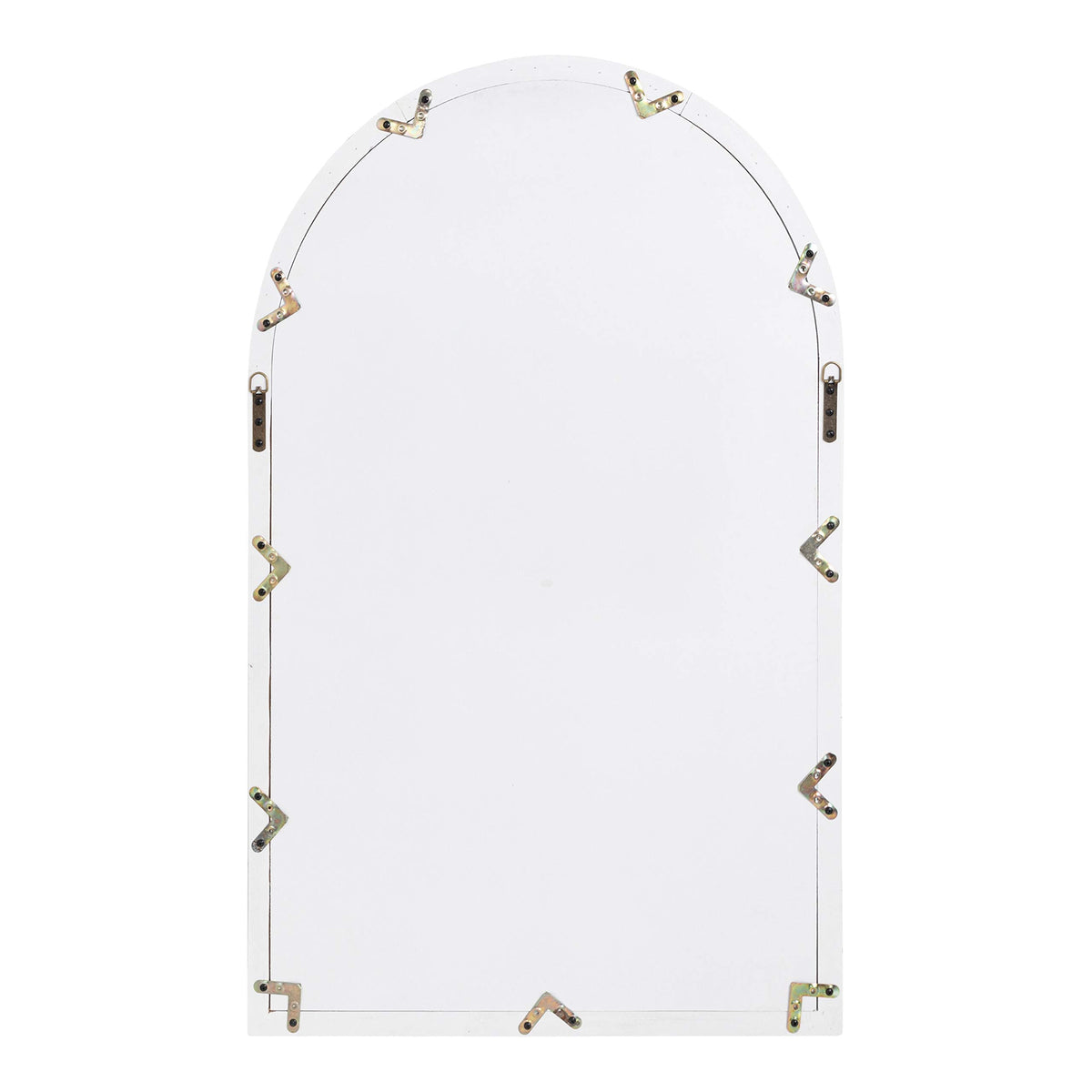 Boldmere Rustic Windowpane Arch Mirror, 28 x 44, Rustic White, Farmhouse Window Mirror for Wall