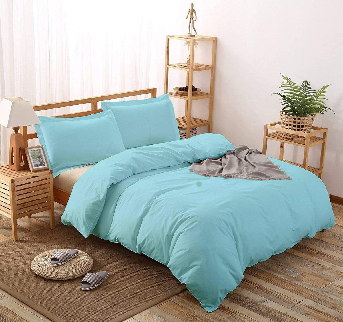 600-TC Hotel Long Staple Premium Microfiber Super 108x98 Size 3-Pieces Duvet Cover Set Hidden Zipper Closer &