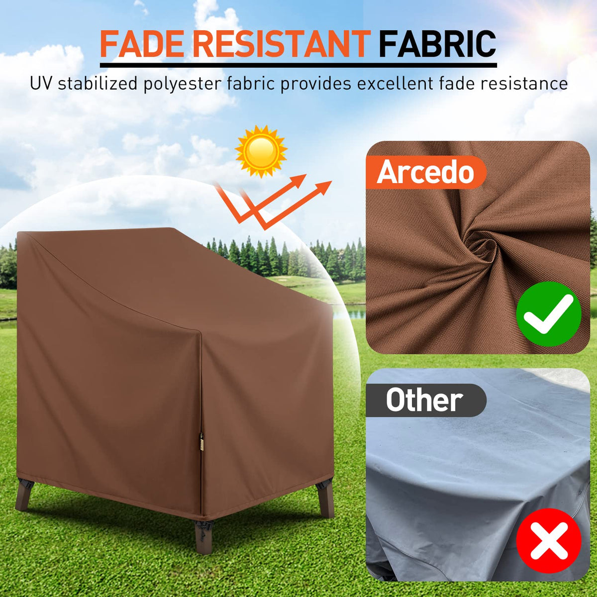 Waterproof, Heavy Duty Outdoor Lounge Chair Covers, Patio Furniture Covers for Lawn Garden Swivel Rocking Chairs