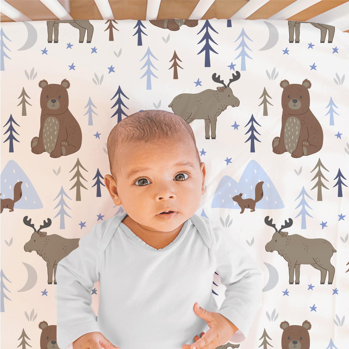 3 Piece Baby Crib Bedding Set for Boys - Newborn, Infant & Toddler Nursery Bed Set Decor with Fitted Crib Sheet, Dust