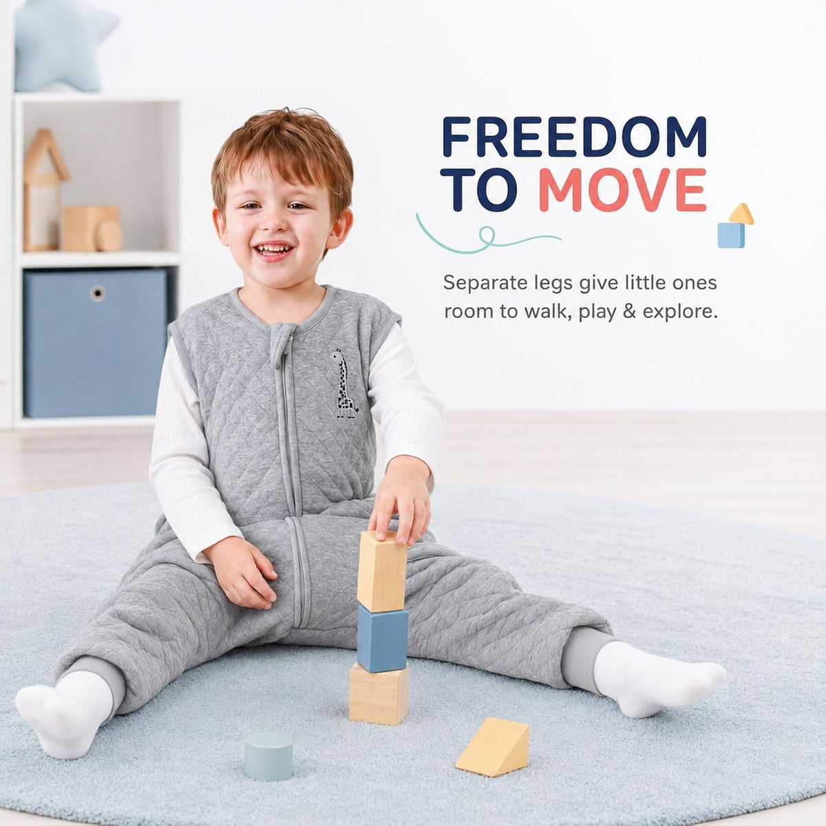Toddler Sleep Sack with Legs, 1.0 TOG Wearable Blanket