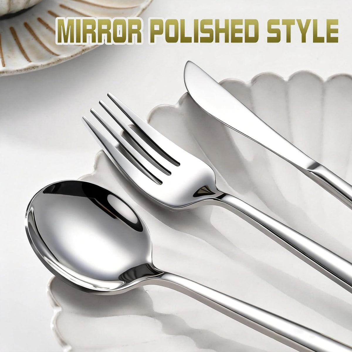 60-Piece Silverware Set for 20, Food Grade Stainless Steel Flatware Set with Thickened Forks Spoons Knives, Mirror
