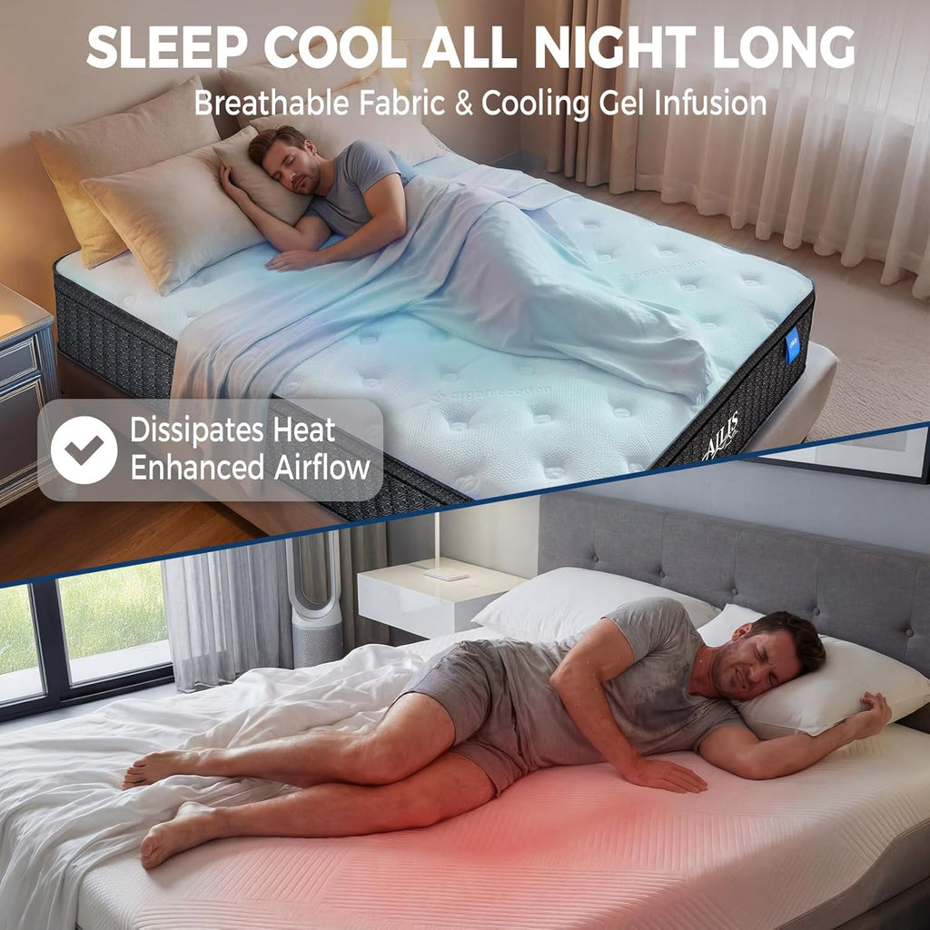 King Mattress,14 Inch king Mattress in a Box, Medium Firm Hybrid Mattress with Individually Wrapped Pocket Springs