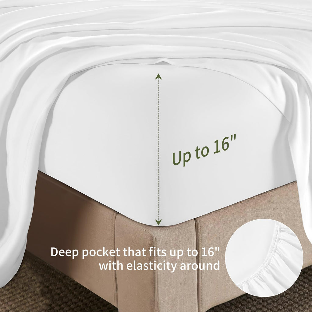 6 Piece Sheet Sets, Cooling Sheets, White