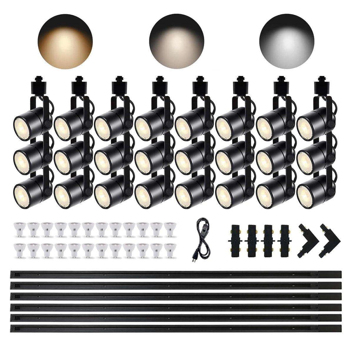 Plug in GU10 H Type LED Track Lighting Kits Dimmable Mobile Cart