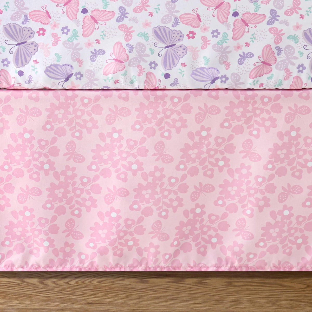 3 Piece Baby Crib Bedding Set for Girls - Newborn, Infant & Toddler Nursery Bed Set Decor with Fitted Crib Sheet