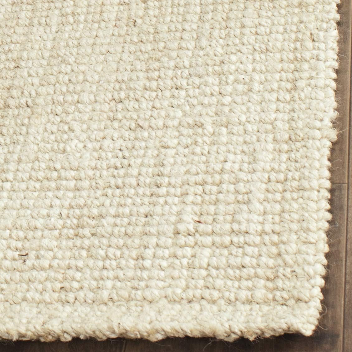 Natural Fiber Collection Area Rug, Ivory, Handmade Farmhouse Jute, Ideal for High Traffic Areas in Living