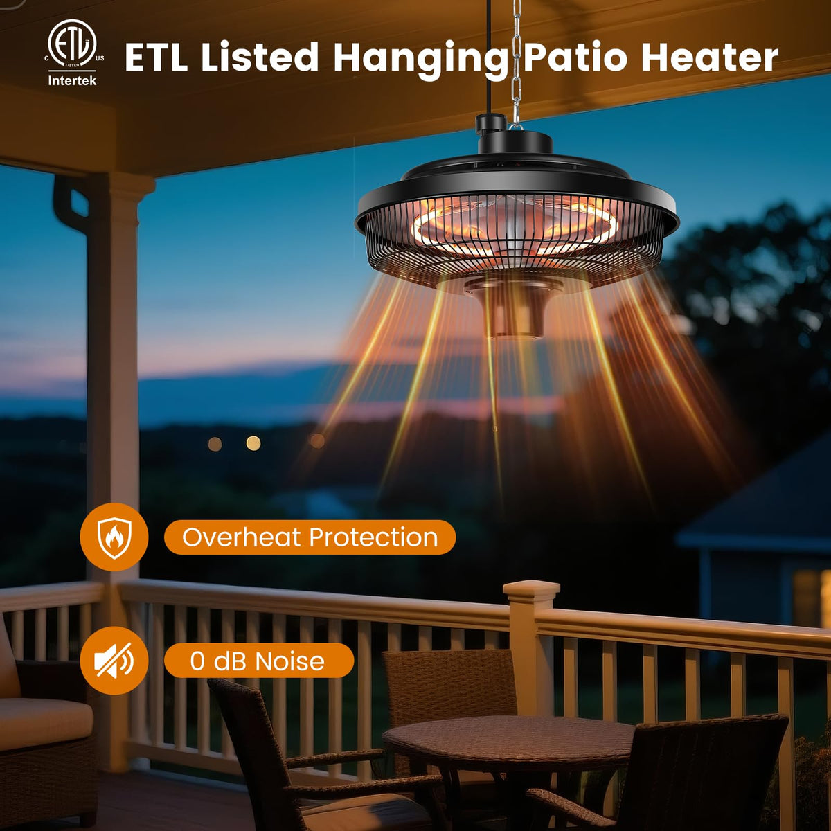 1500W Electric Ceiling Heater , Gazebo & Greenhouse