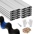 40-Pack 3.28-Foot Greenhouse Wiggle Spring Wire & Lock Channel Kit | PVC-Coated Spring & Aluminum Channels | Poly
