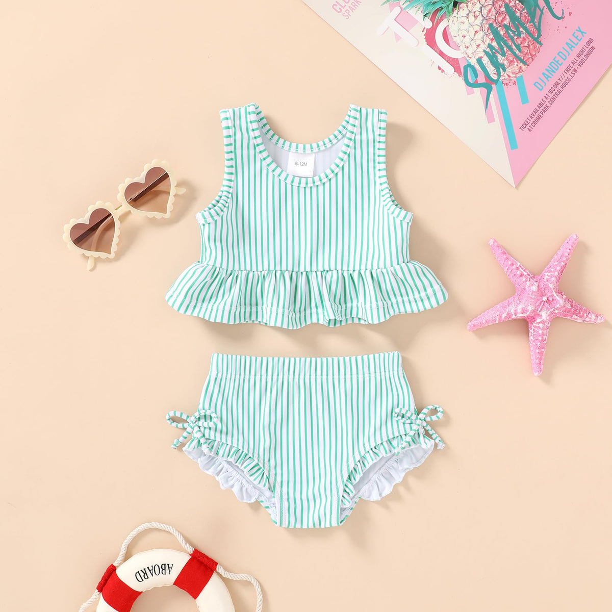 Baby Swimsuit Toddler Girl Bathing Suit Summer Stripe Bikini Set Beach Two Piece Swim Wear