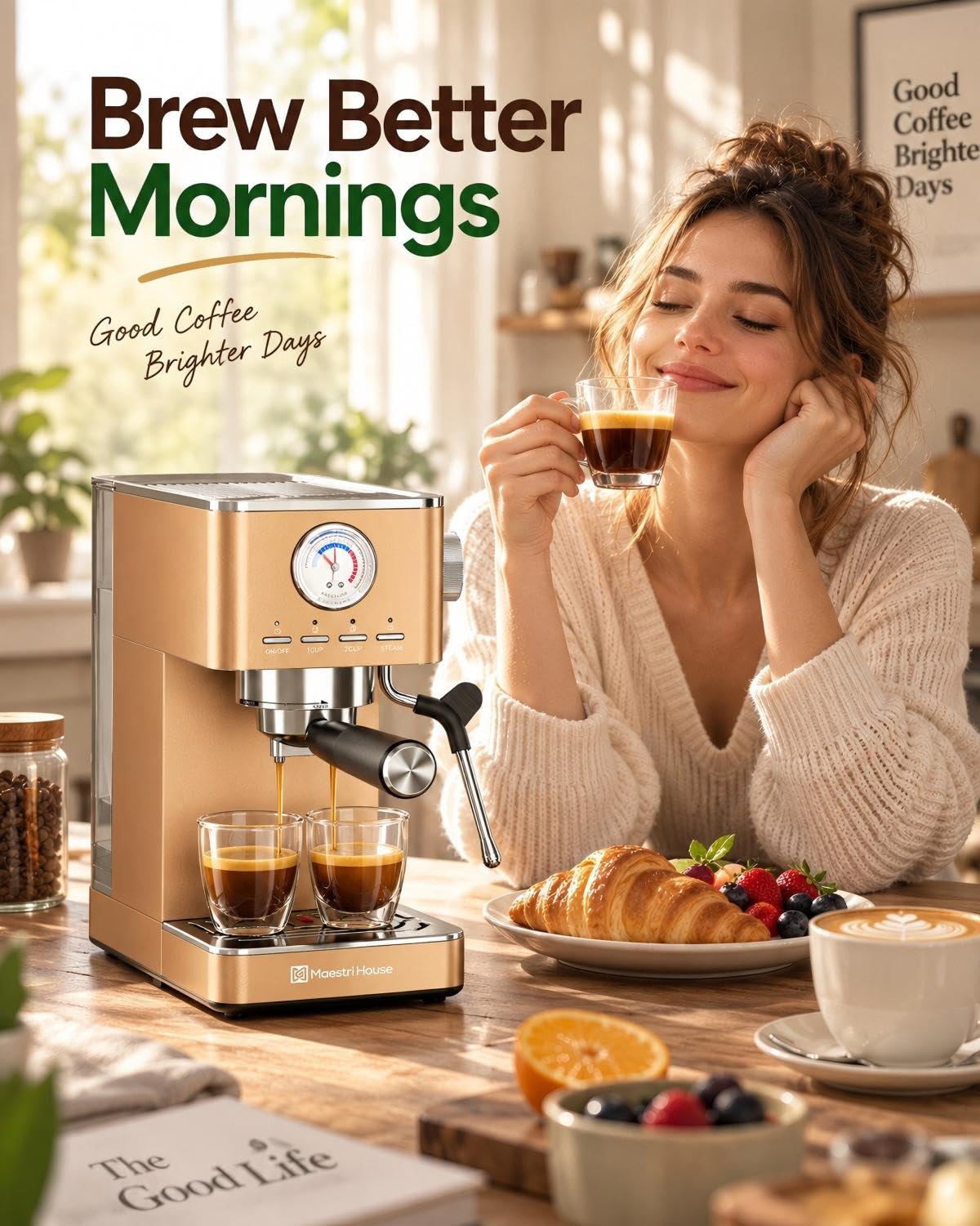 Espresso Machine with 20 Bar Italian Pump and Milk Frother