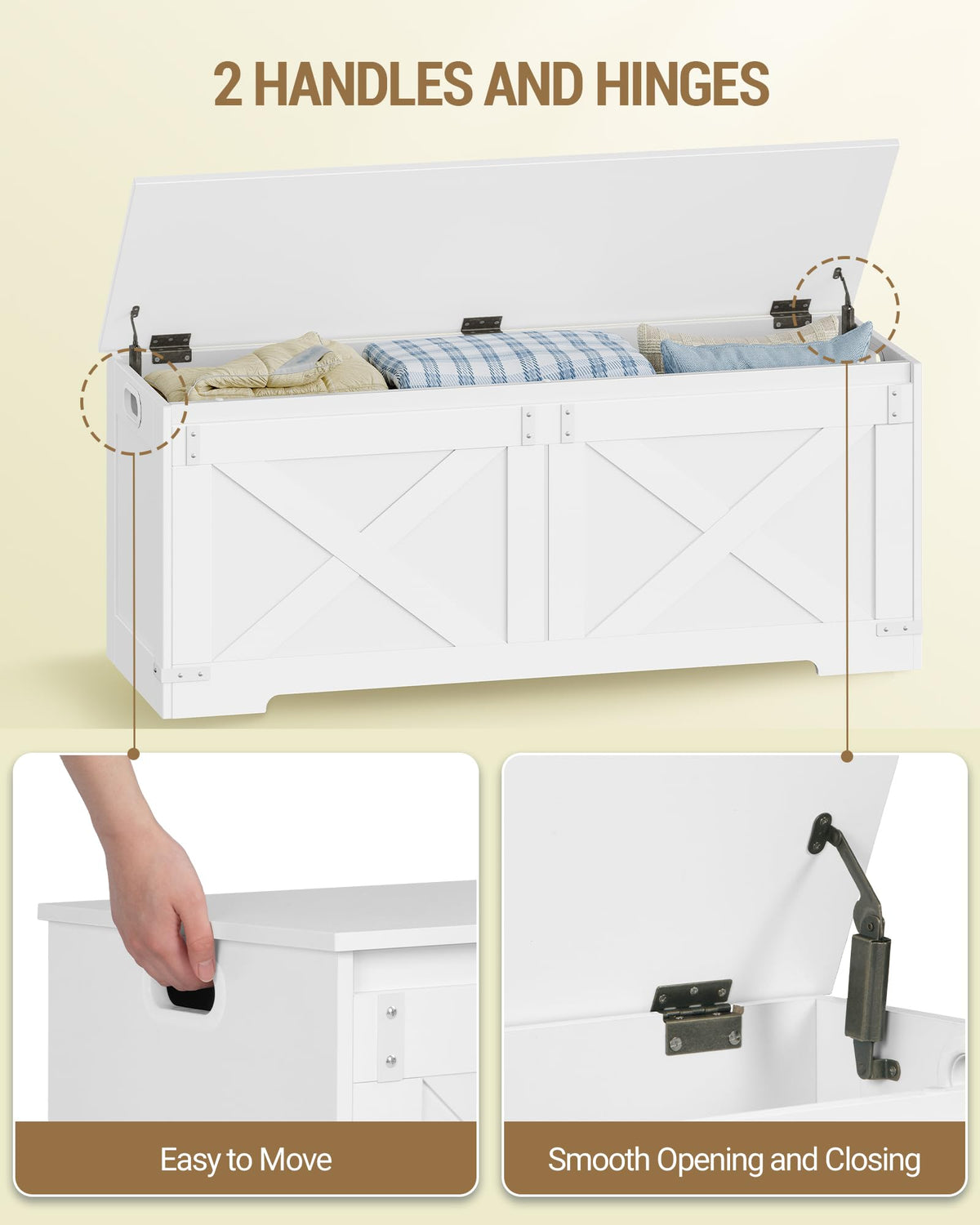 47" Modern Farmhouse Storage Chest and Bench | 59 Gal