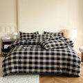 Black Buffalo Plaid Duvet Cover 100% Washed Cotton Green Red Gingham Duvet Cover Vintage Checkered Duvet