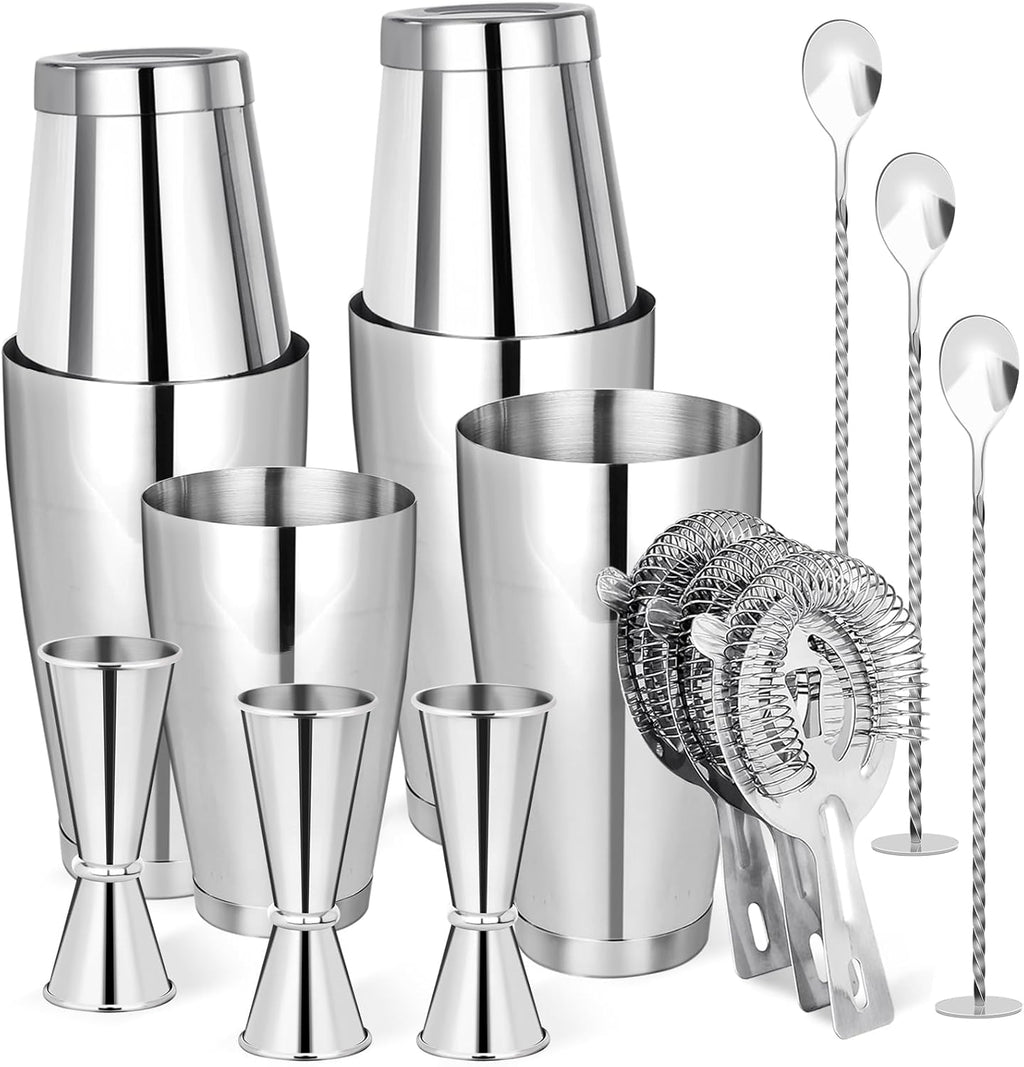Cocktail Shaker Set,Boston Shaker Drink Shaker Bartending Kit - Set of 15