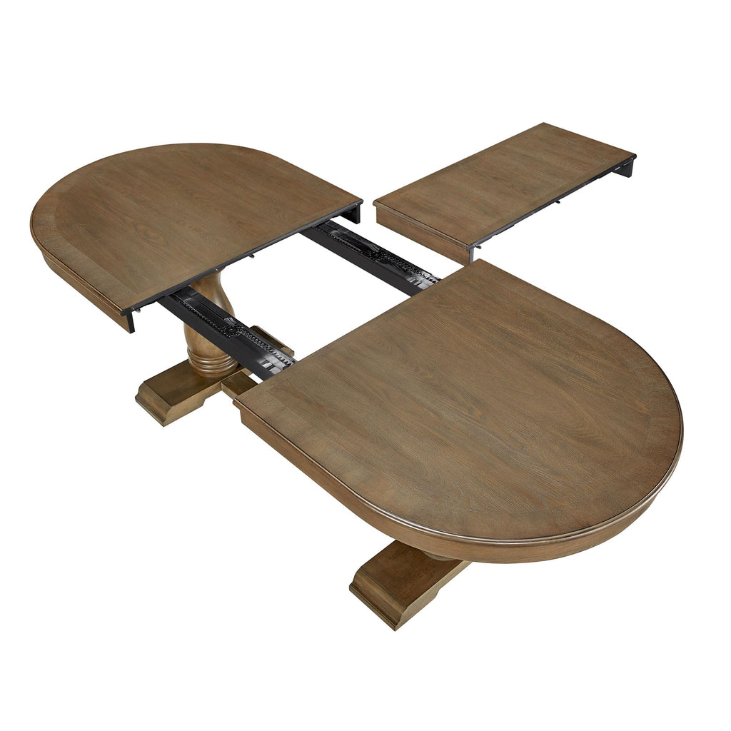 102'' Extendable Dining Table Kitchen Table for 6-10, Solid Wood Expandable Kitchen Table Oval Multifunctional Dining