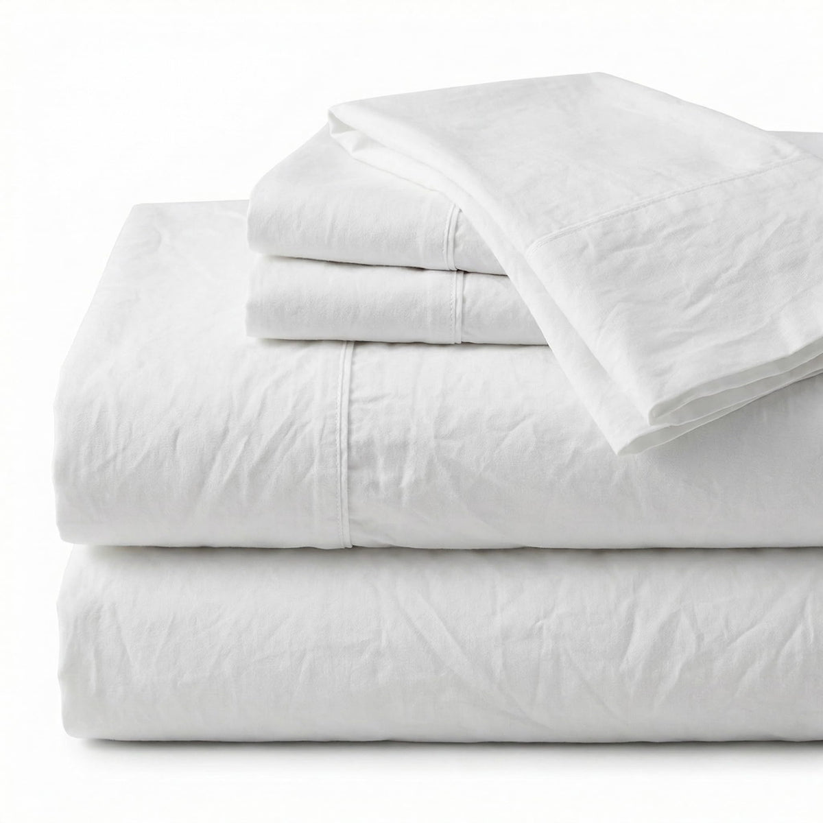 285 Thread Count Percale King Sheet Set - 100% Peruvian Pima Cotton, 4 Piece (Flat, Fitted, 2 Pillowcases) - Cooling