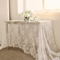 2 Pack 60 x 120 Inch White Lace Rustic Table Cloths Vintage