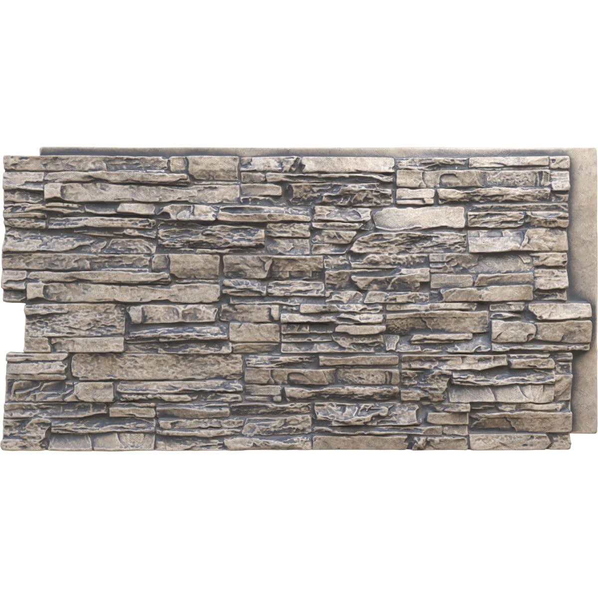 EverStone Canyon Ridge Faux Stone Panel, 45 3/4"W x 24 1/2"H x 1 1/4"D, Linen Graphite Color