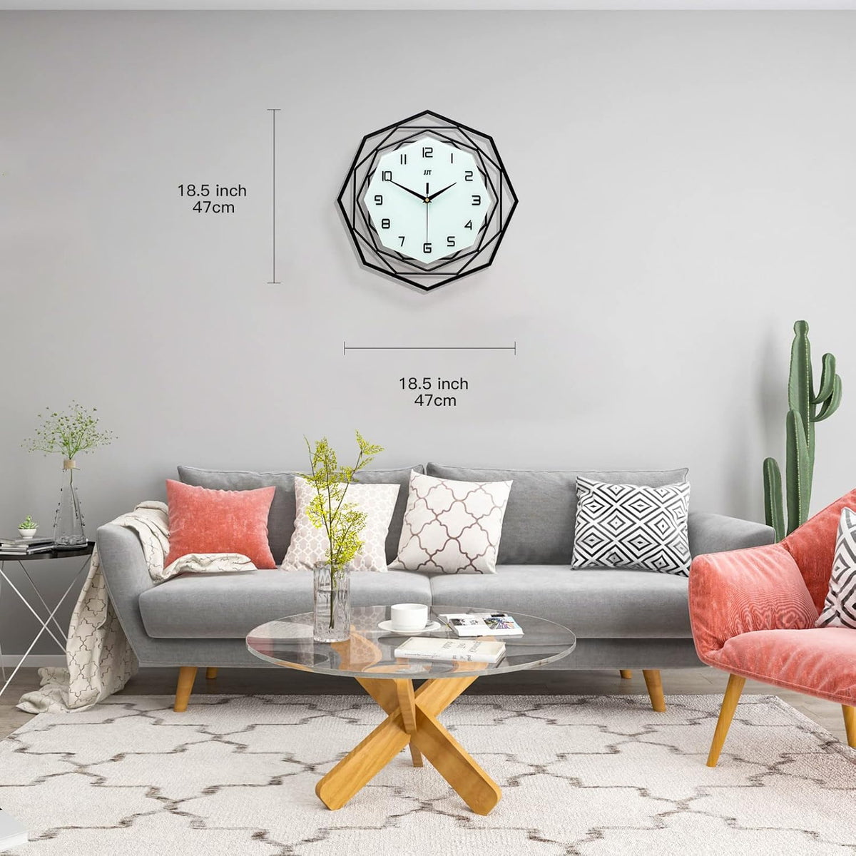 Large Wall Clock for Living Room Decor Modern Big Wall Clock for Kitchen Bedroom Home Decoration Extra Giant Black