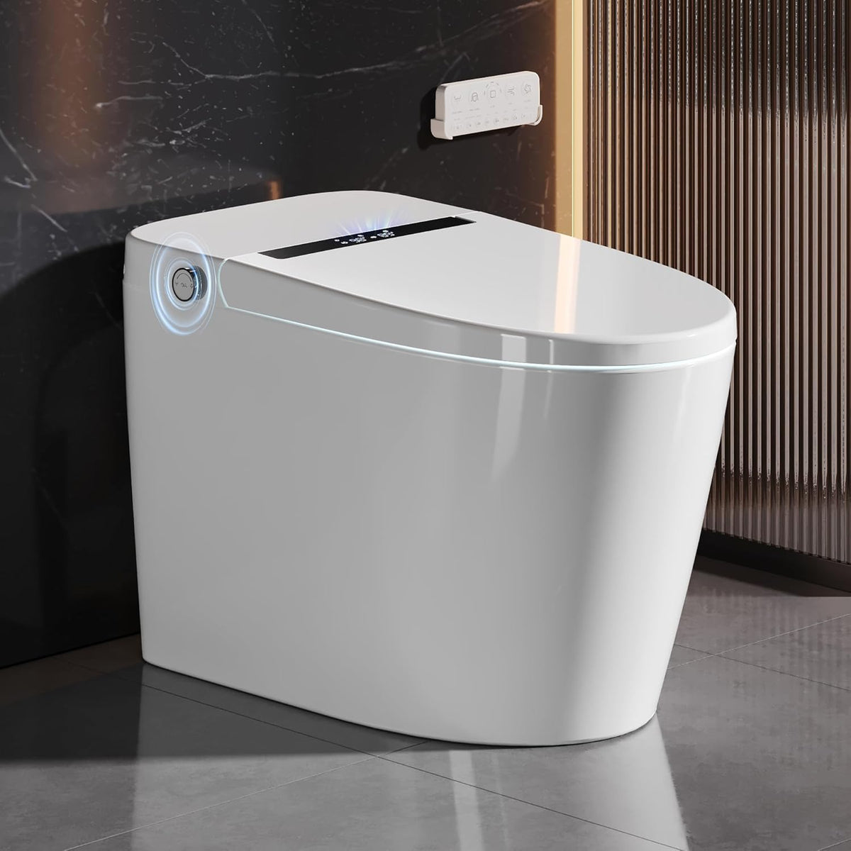 Luxury Smart Toilet with Bidet Built in Bubble Wash, Auto Open/Close Lid Water Filter Instant Heated Seat Dryer