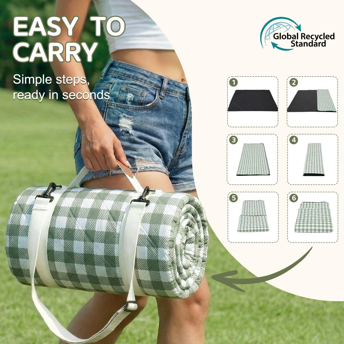 Waterproof Picnic Blanket Beach Outdoor Camping Mat Rug Extra Large Foldable Cute Big Travel Essential Accessories