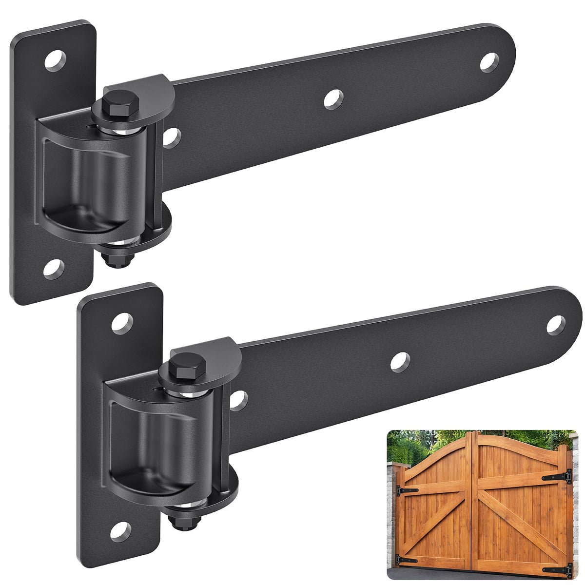 Heavy Duty Gate Hinges for Farm & Driveway Gates, 2 Pack