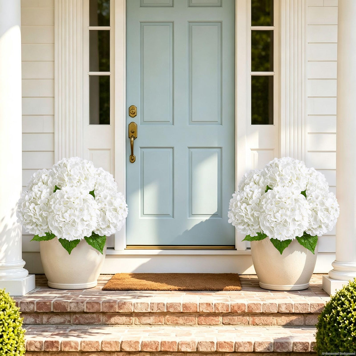4 Pcs Real Touch Hydrangea Artificial, White