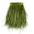 5-6inch Ostrich Feathers Trim Fringe for DIY Dress Sewing Crafts Costumes Decoration- Lime Green - 2 Yards