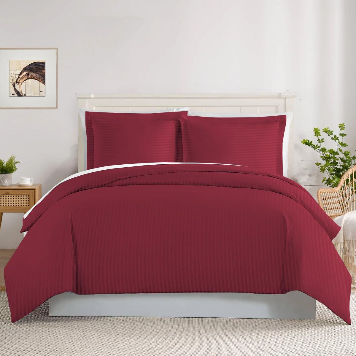 500 TC Luxury 3 Sided Zipper Closure, 3 PCS Duvet Cover Organic Cotton - XL Size (68 x 90) Inches