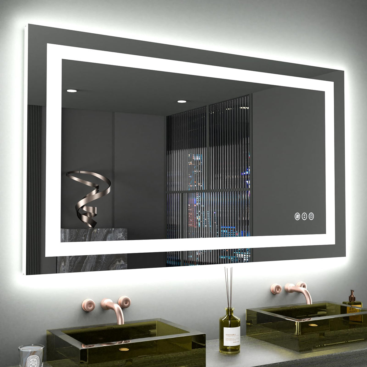 40"X24" LED Bathroom Mirror with Lights, UL Listed